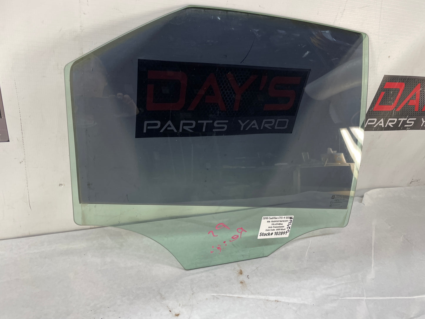 2010 Cadillac CTS-V Sedan RH Passenger Rear Door Window Glass OEM