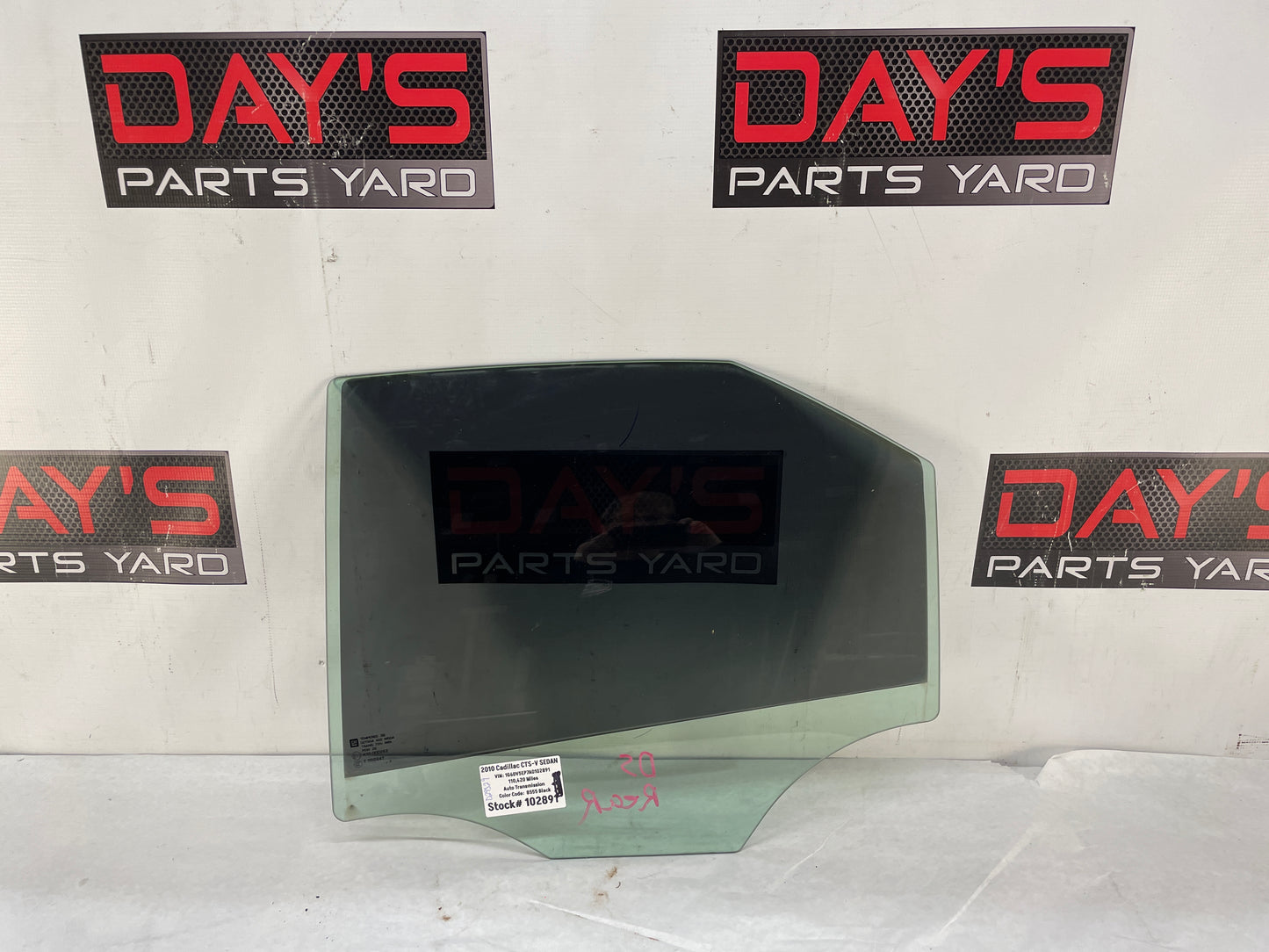 2010 Cadillac CTS-V Sedan LH Driver Rear Door Window Glass OEM