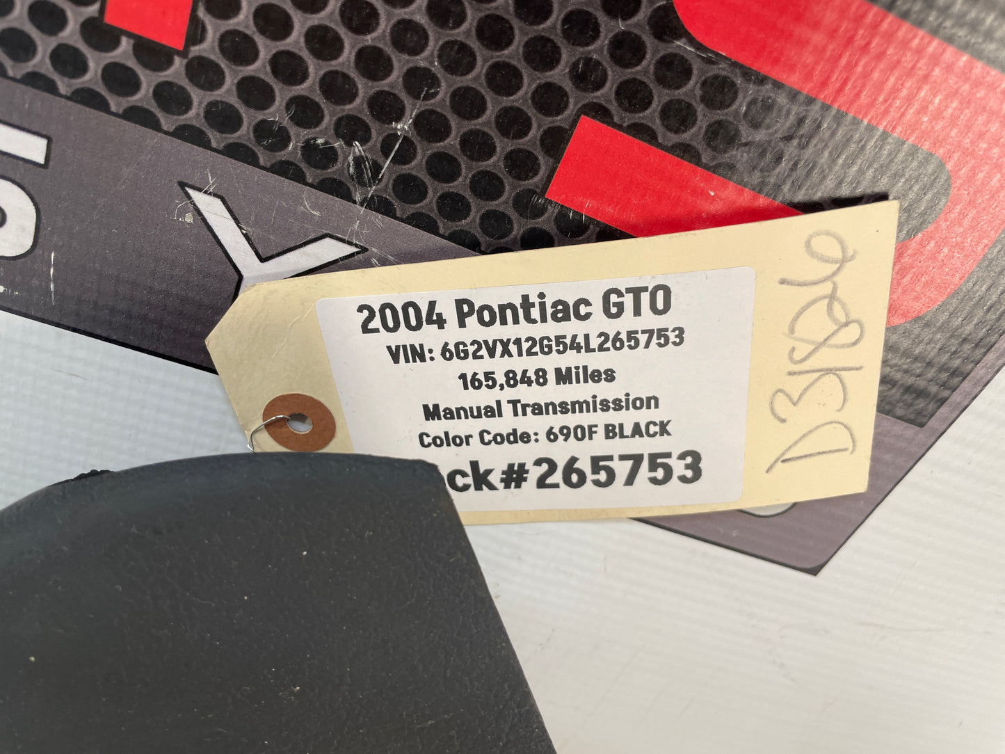 2004 Pontiac GTO Emergency Brake Handle Red Stitch OEM - Day's Parts Yard