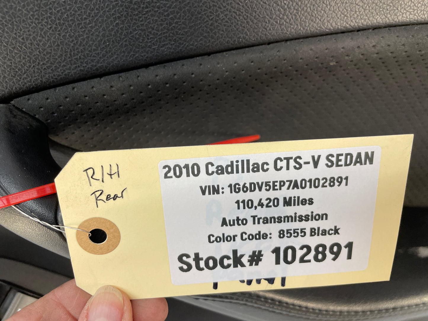 2010 Cadillac CTS-V Sedan RH Passenger Rear Interior Door Panel Trim OEM - Day's Parts Yard