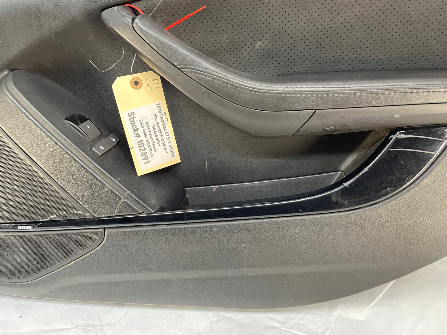 2010 Cadillac CTS-V Sedan RH Passenger Front Interior Door Panel Trim Ebony Black OEM