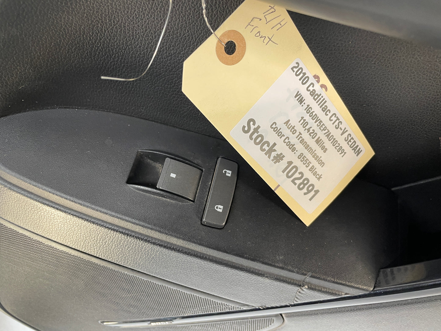 2010 Cadillac CTS-V Sedan RH Passenger Front Interior Door Panel Trim Ebony Black OEM