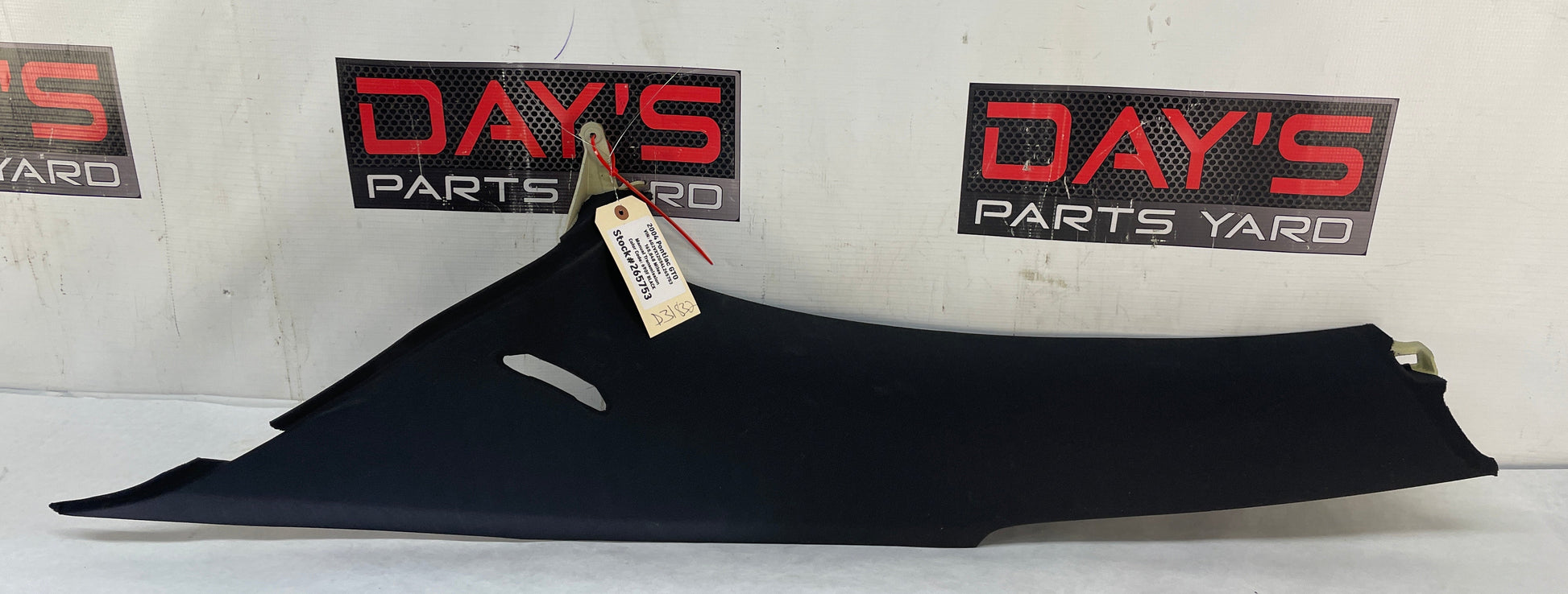 2004 Pontiac GTO RH Passenger Rear Interior Quarter C Pillar Seat Belt Cover Trim Panel OEM - Day's Parts Yard