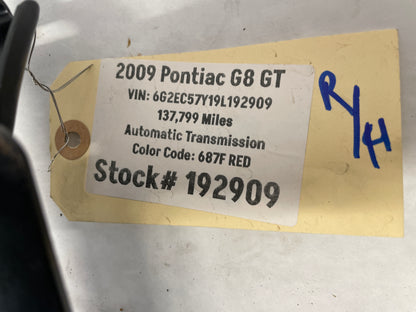 2009 Pontiac G8 GT RH Passenger Front Bottom Seat Rail OEM - Day's Parts Yard