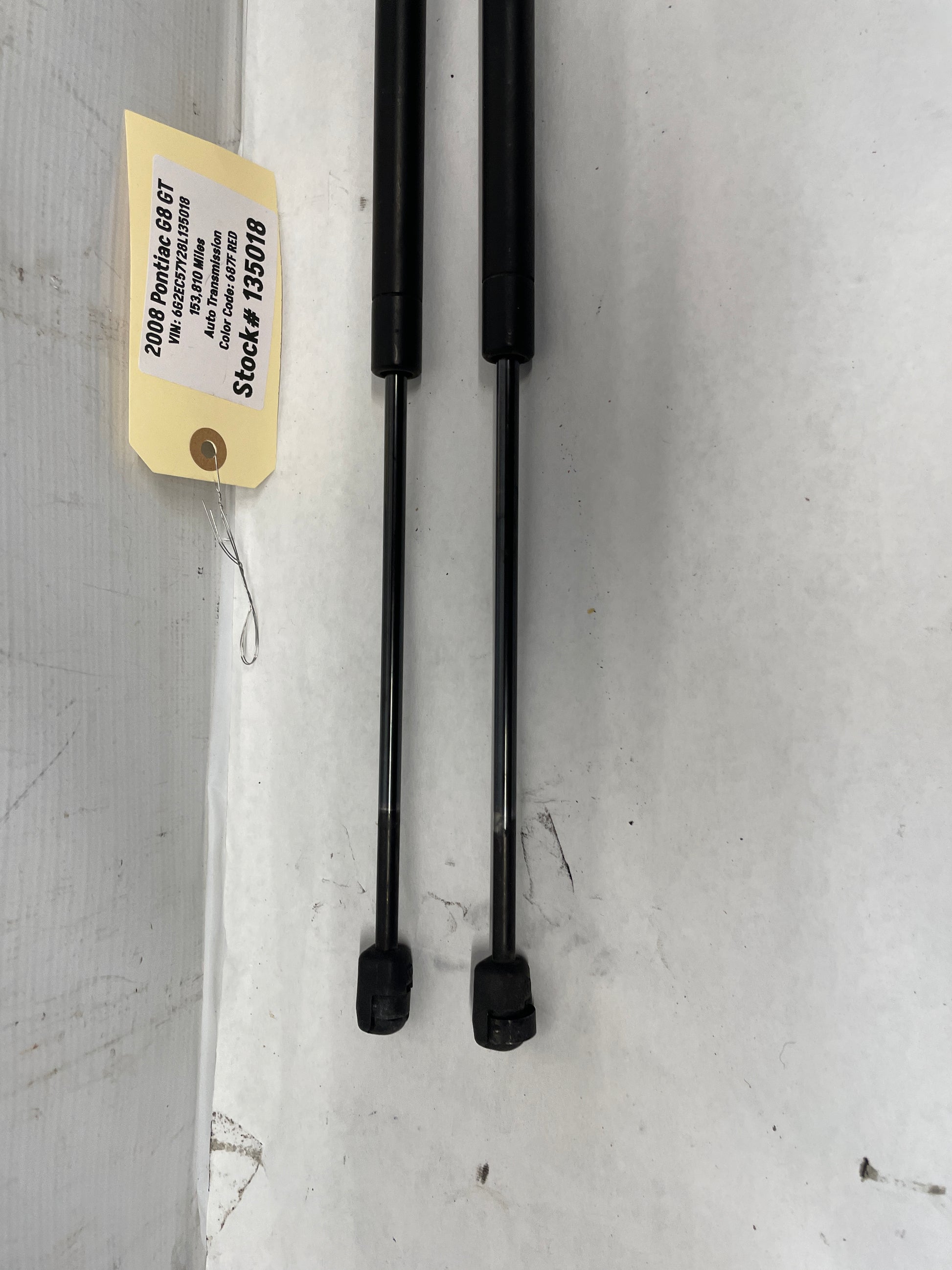 2008 Pontiac G8 GT RH & LH Hood Lift Support Struts OEM - Day's Parts Yard