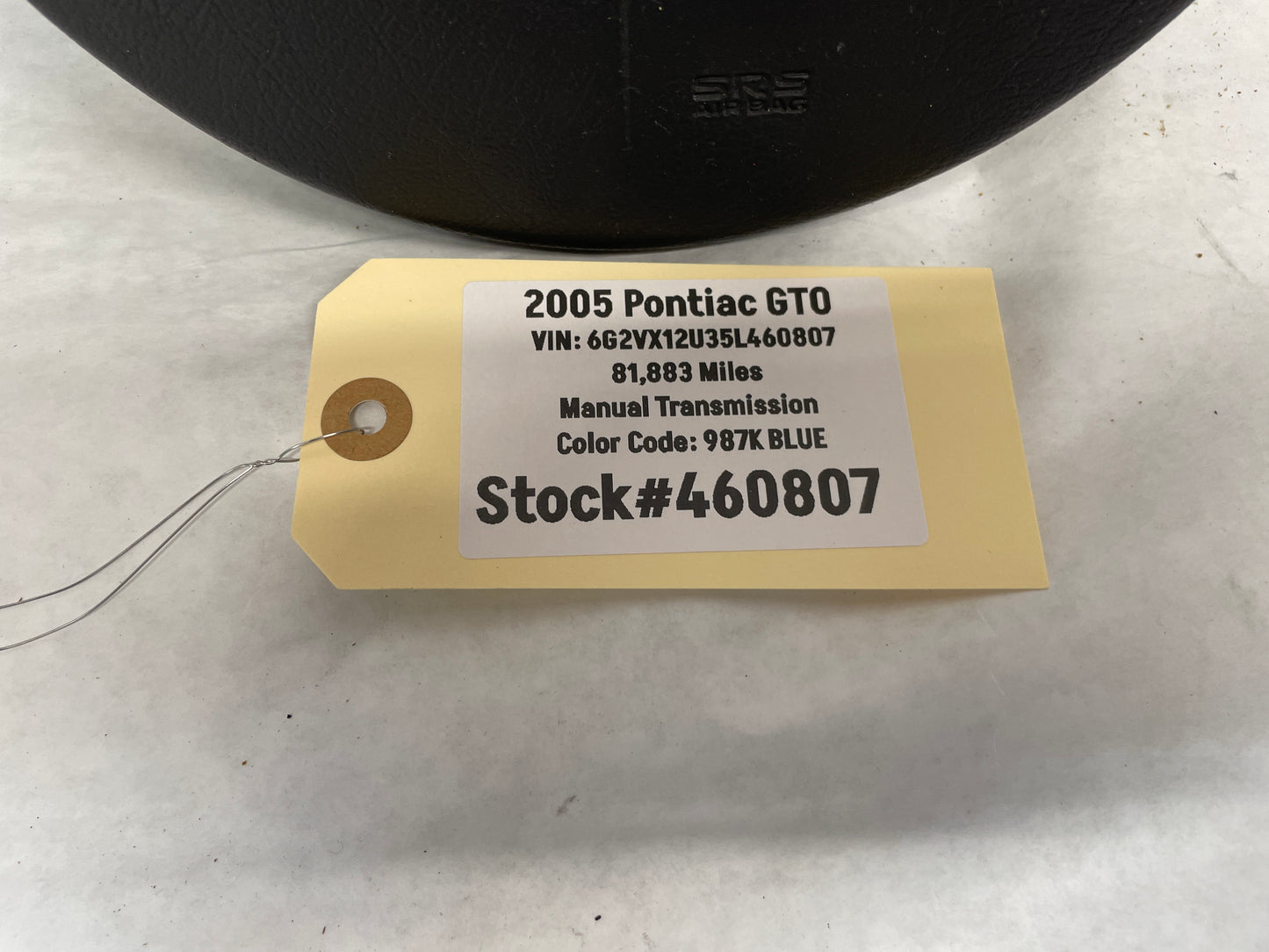 2005 Pontiac GTO Steering Wheel Airbag Air Bag OEM - Day's Parts Yard