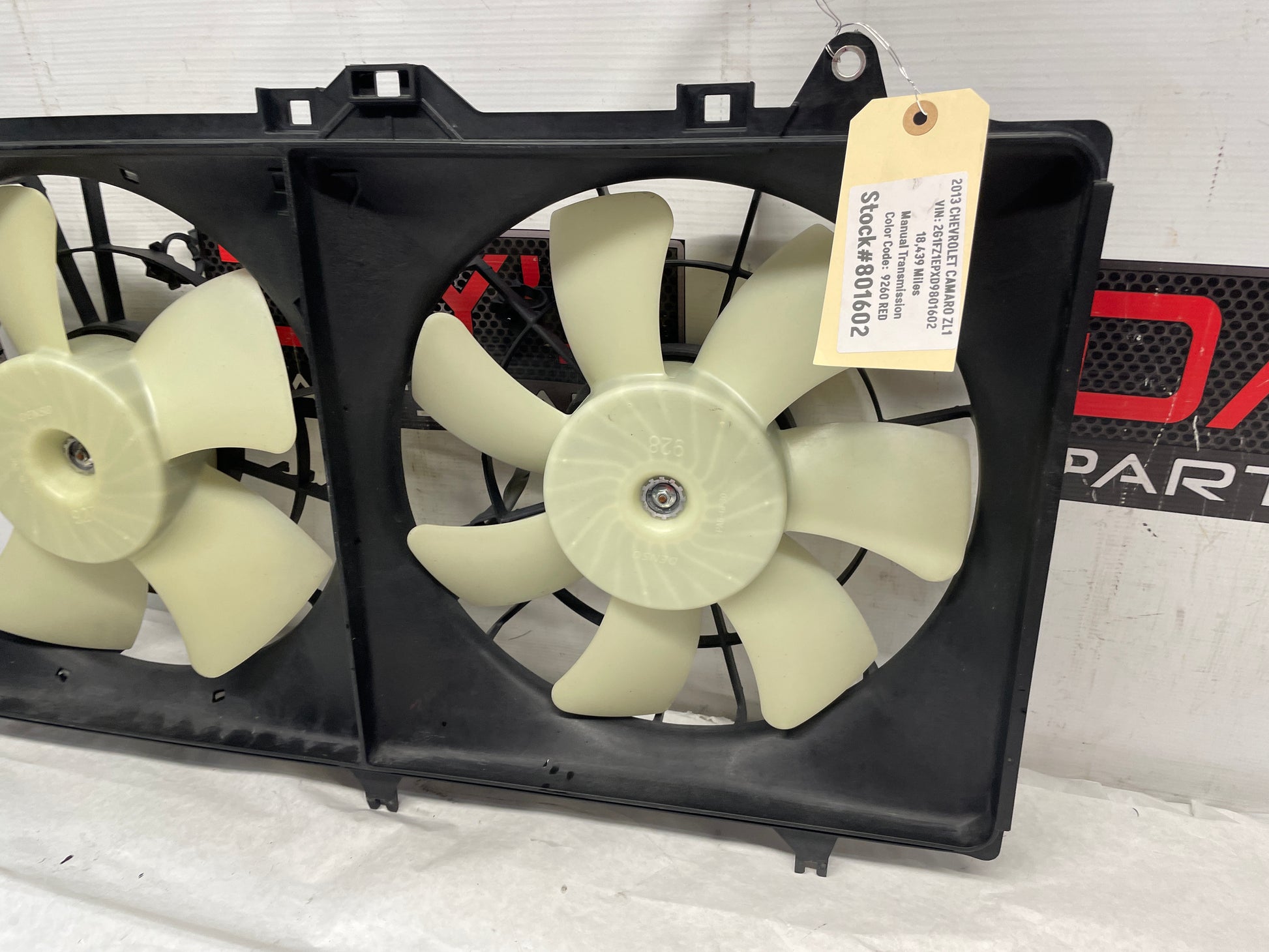 2013 Chevy Camaro ZL1 Radiator Duel Dual Electric Coolant Cooling Fan OEM - Day's Parts Yard