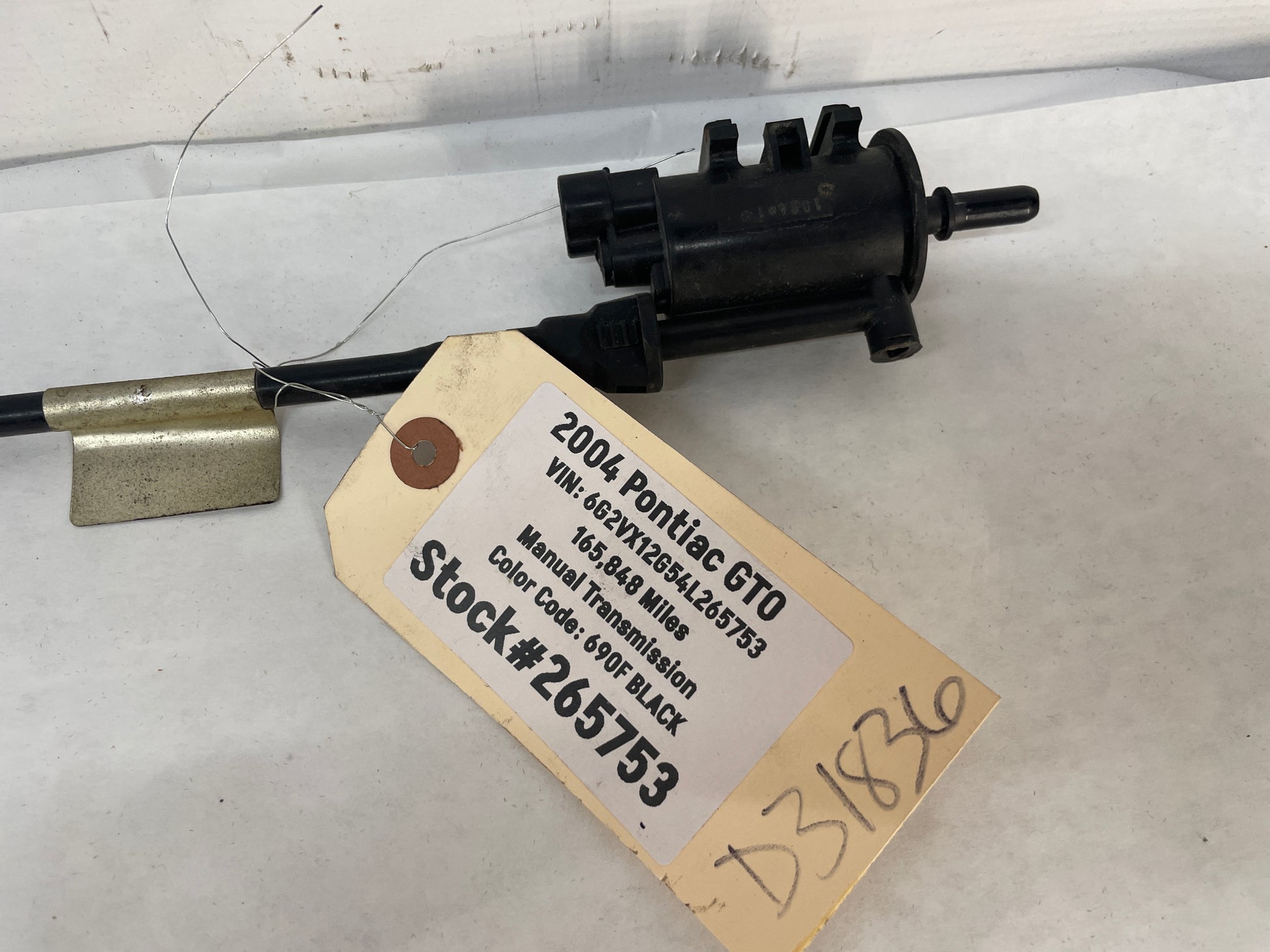 2004 Pontiac GTO Evap Emission Canister Purge Solenoid Valve Hose Tube Line OEM - Day's Parts Yard