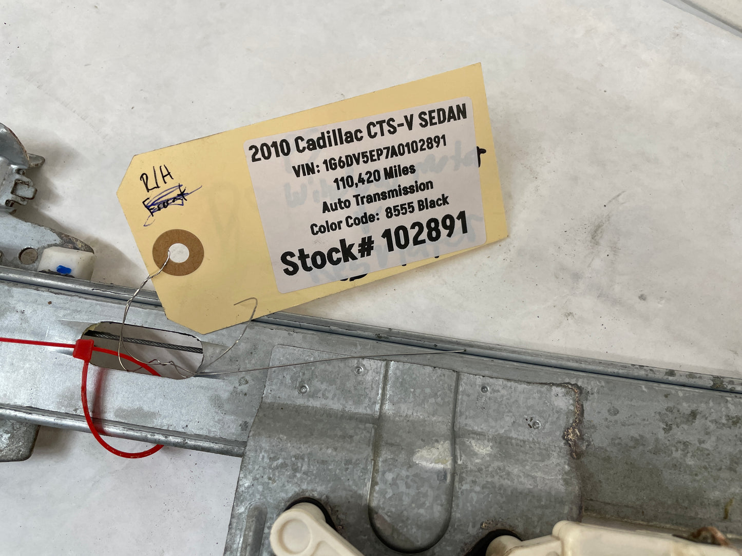 2010 Cadillac CTS-V Sedan RH Passenger Rear Window Regulator w/ Motor OEM