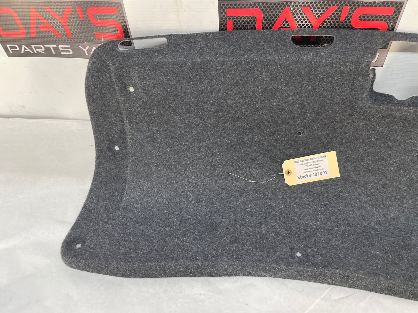 2010 Cadillac CTS-V Sedan Trunk Deck Lid Liner Carpet Felt Panel Trim OEM