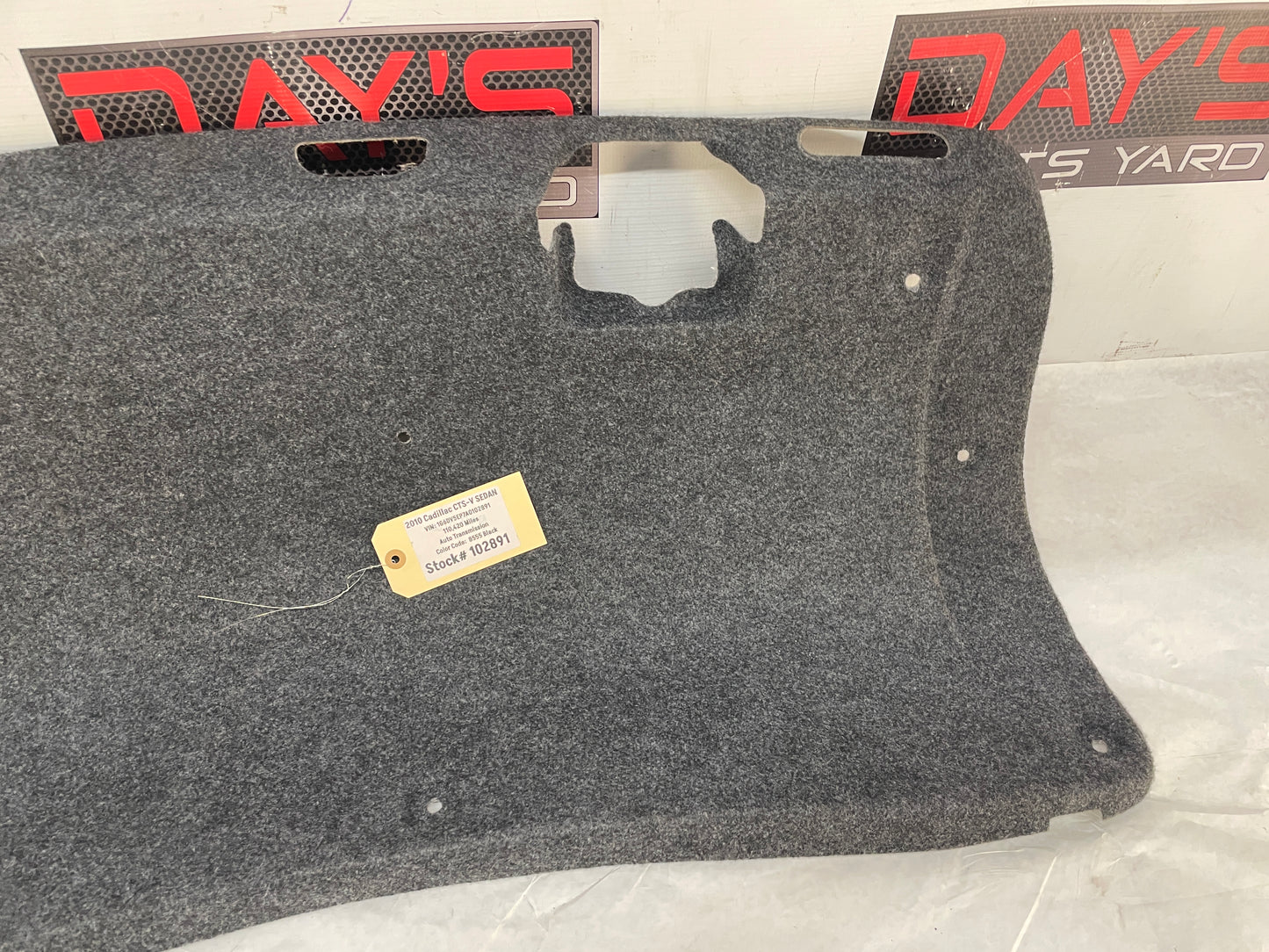 2010 Cadillac CTS-V Sedan Trunk Deck Lid Liner Carpet Felt Panel Trim OEM