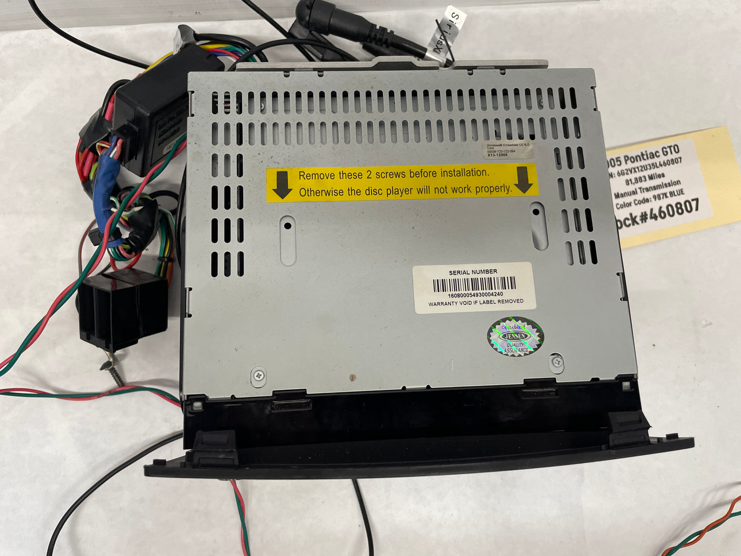 2005 Pontiac GTO Radio / CD Player Aftermarket Jensen - Day's Parts Yard