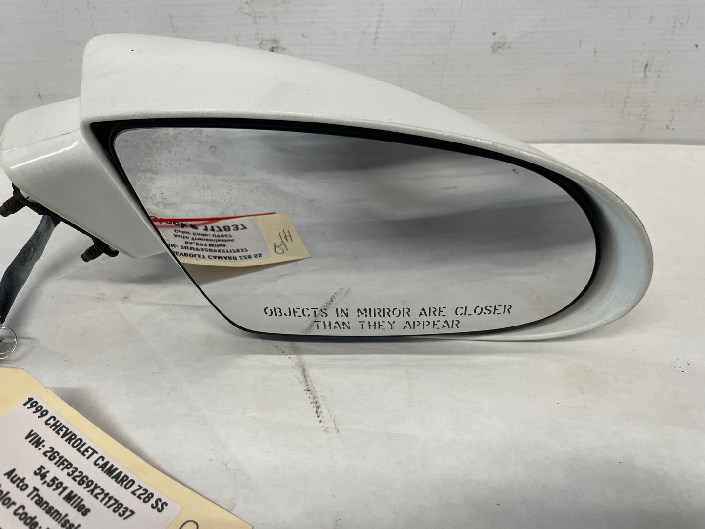 1999 Chevy Camaro Z28 SS RH Passenger Exterior Mirror White OEM - Day's Parts Yard