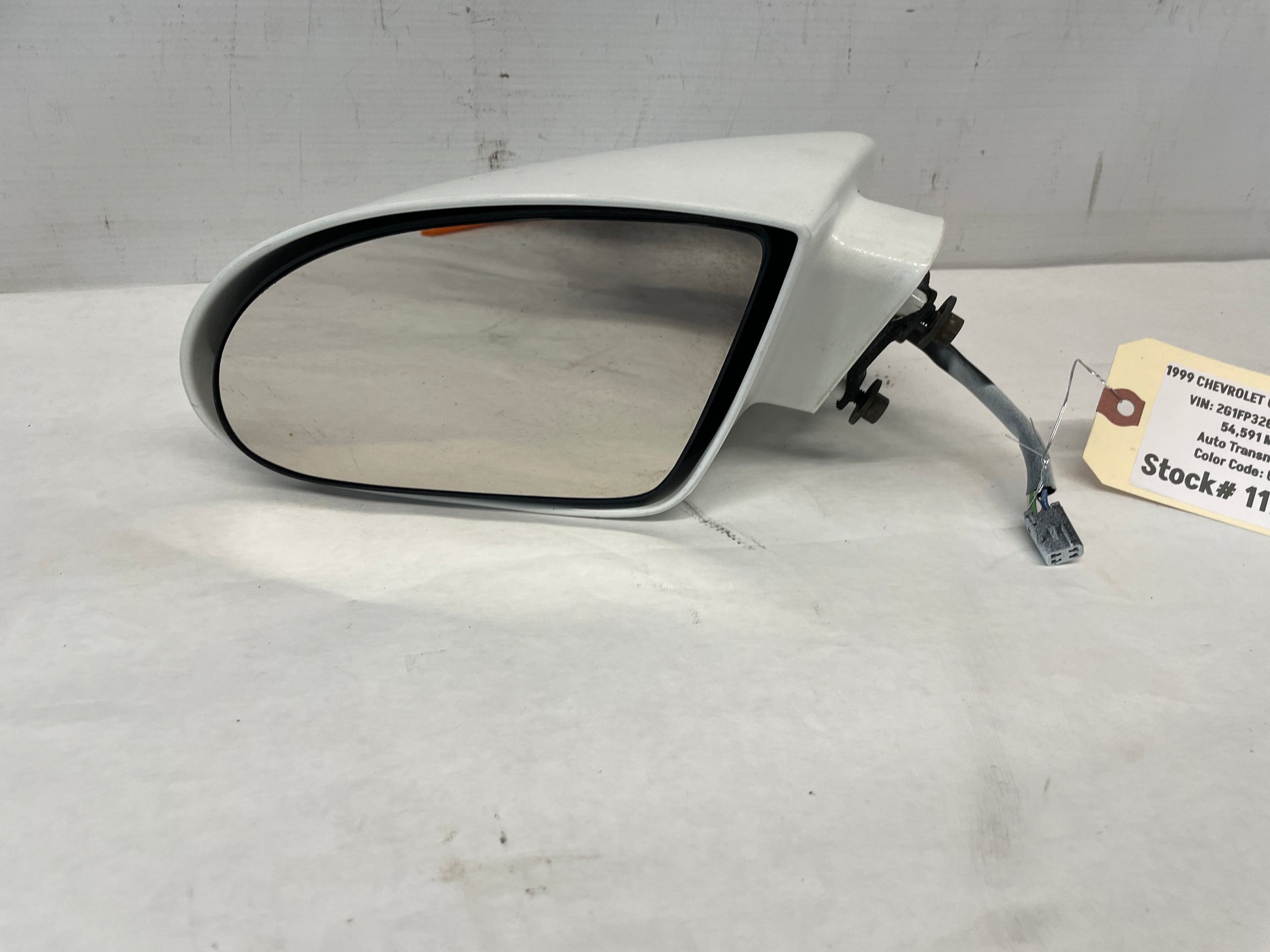 1999 Chevy Camaro Z28 SS LH Driver Exterior Mirror Assembly White OEM - Day's Parts Yard
