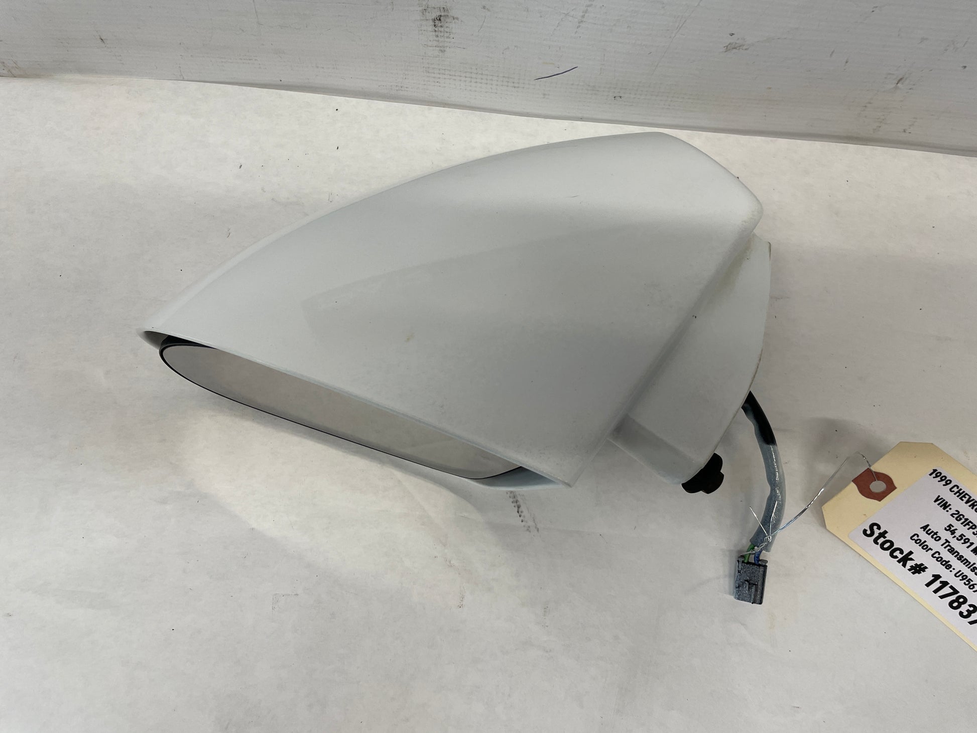 1999 Chevy Camaro Z28 SS LH Driver Exterior Mirror Assembly White OEM - Day's Parts Yard
