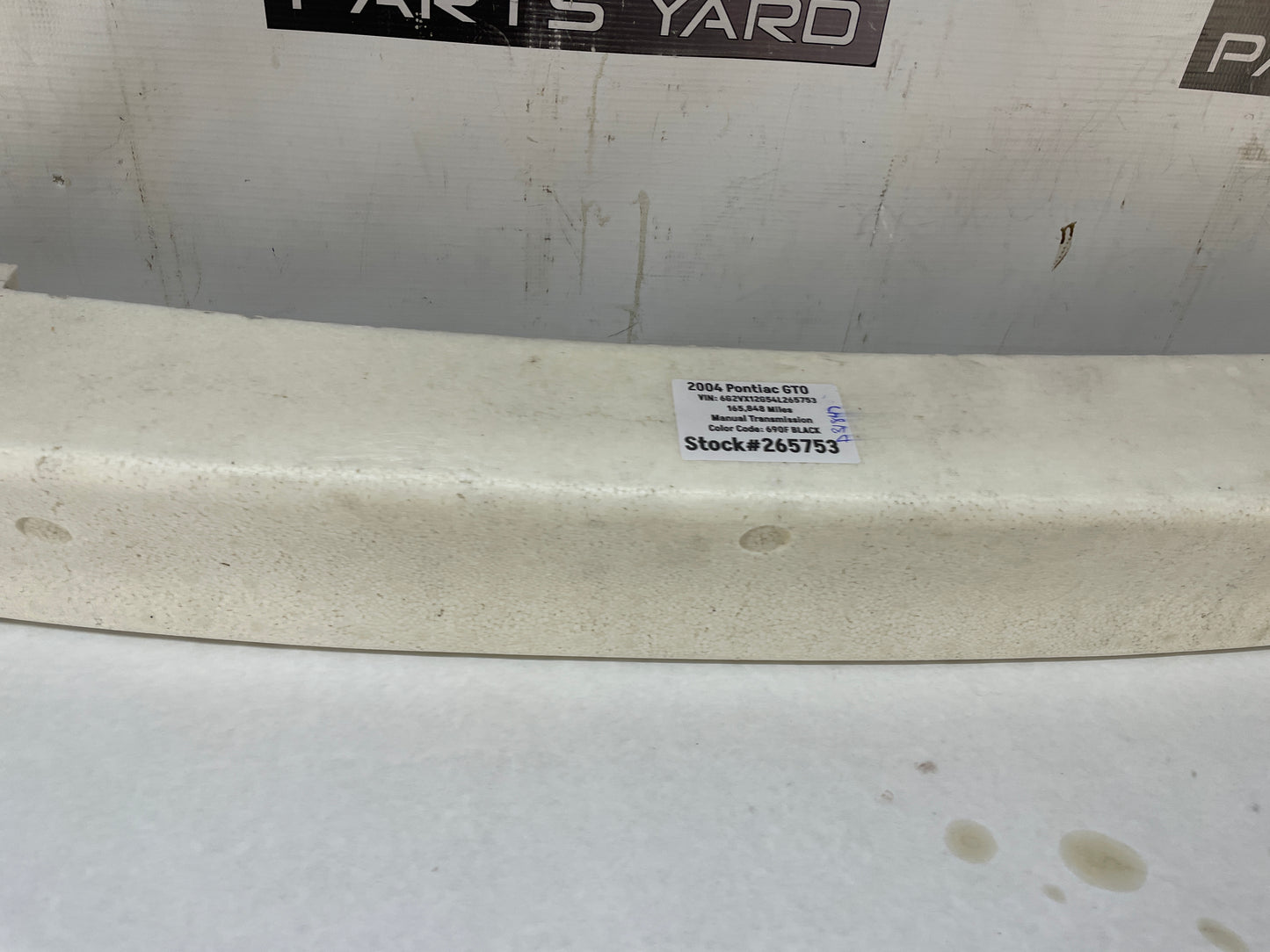 2004 Pontiac GTO Rear Bumper Foam Impact Bar Absorber OEM - Day's Parts Yard