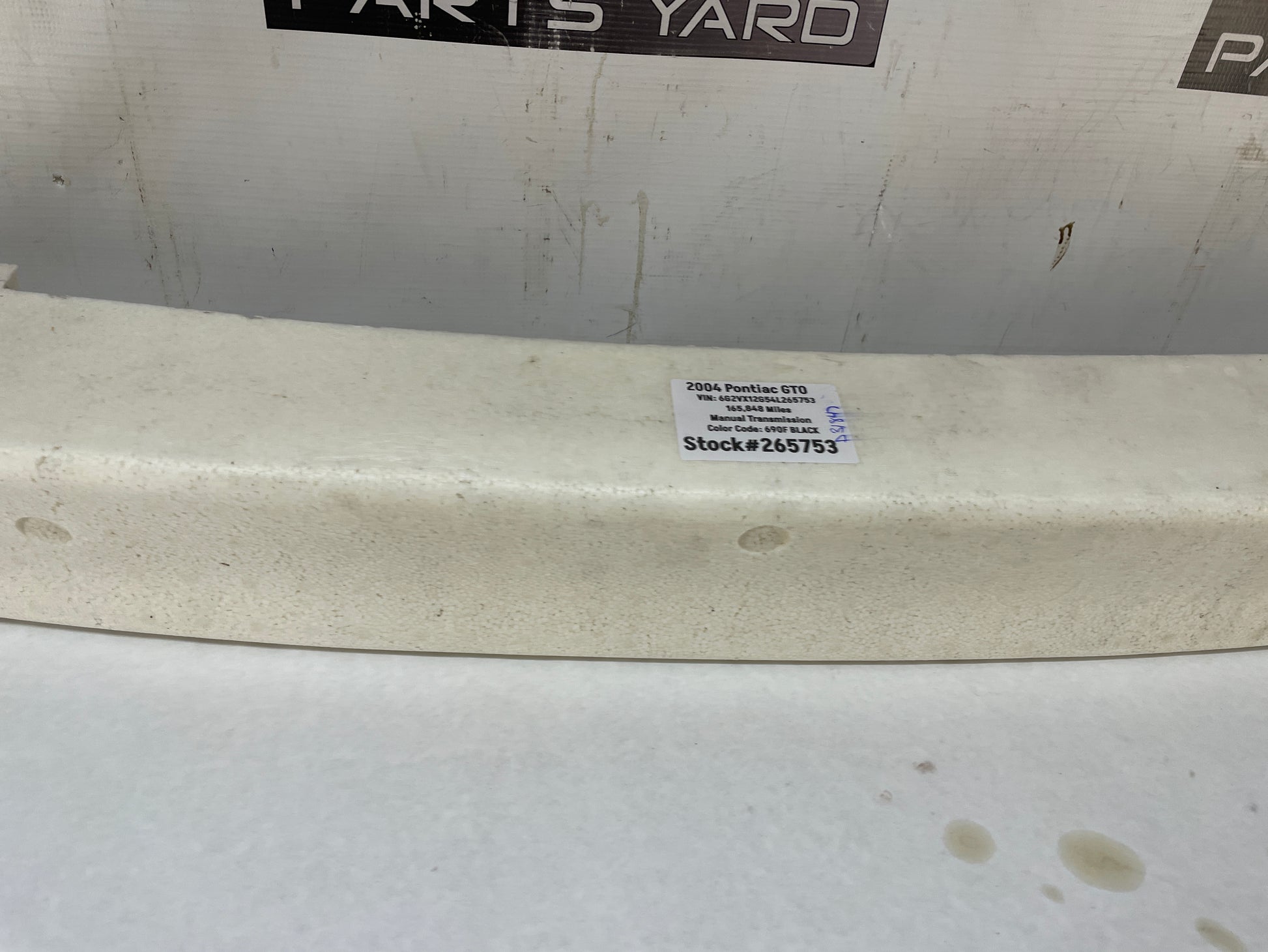 2004 Pontiac GTO Rear Bumper Foam Impact Bar Absorber OEM - Day's Parts Yard
