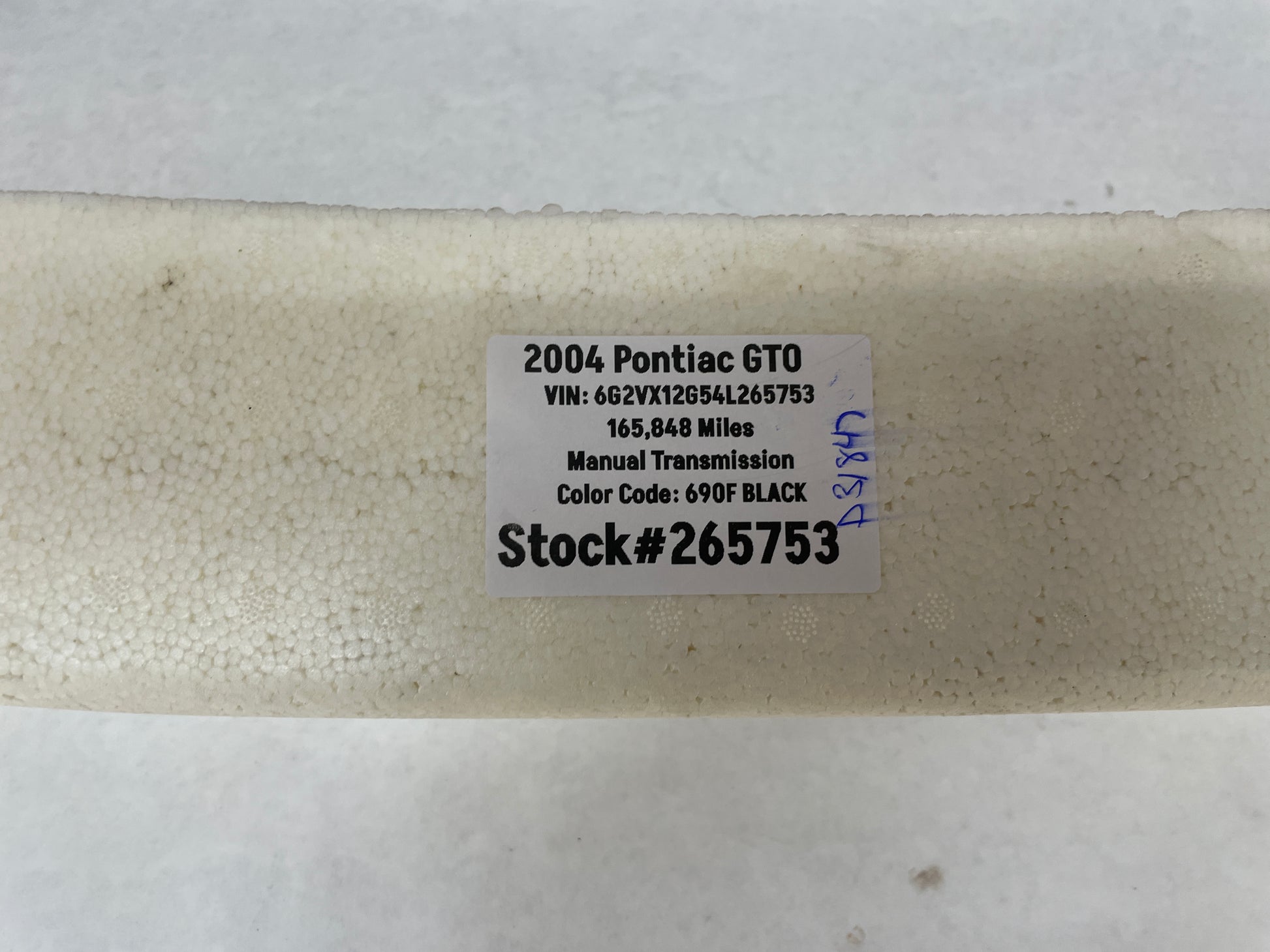2004 Pontiac GTO Rear Bumper Foam Impact Bar Absorber OEM - Day's Parts Yard