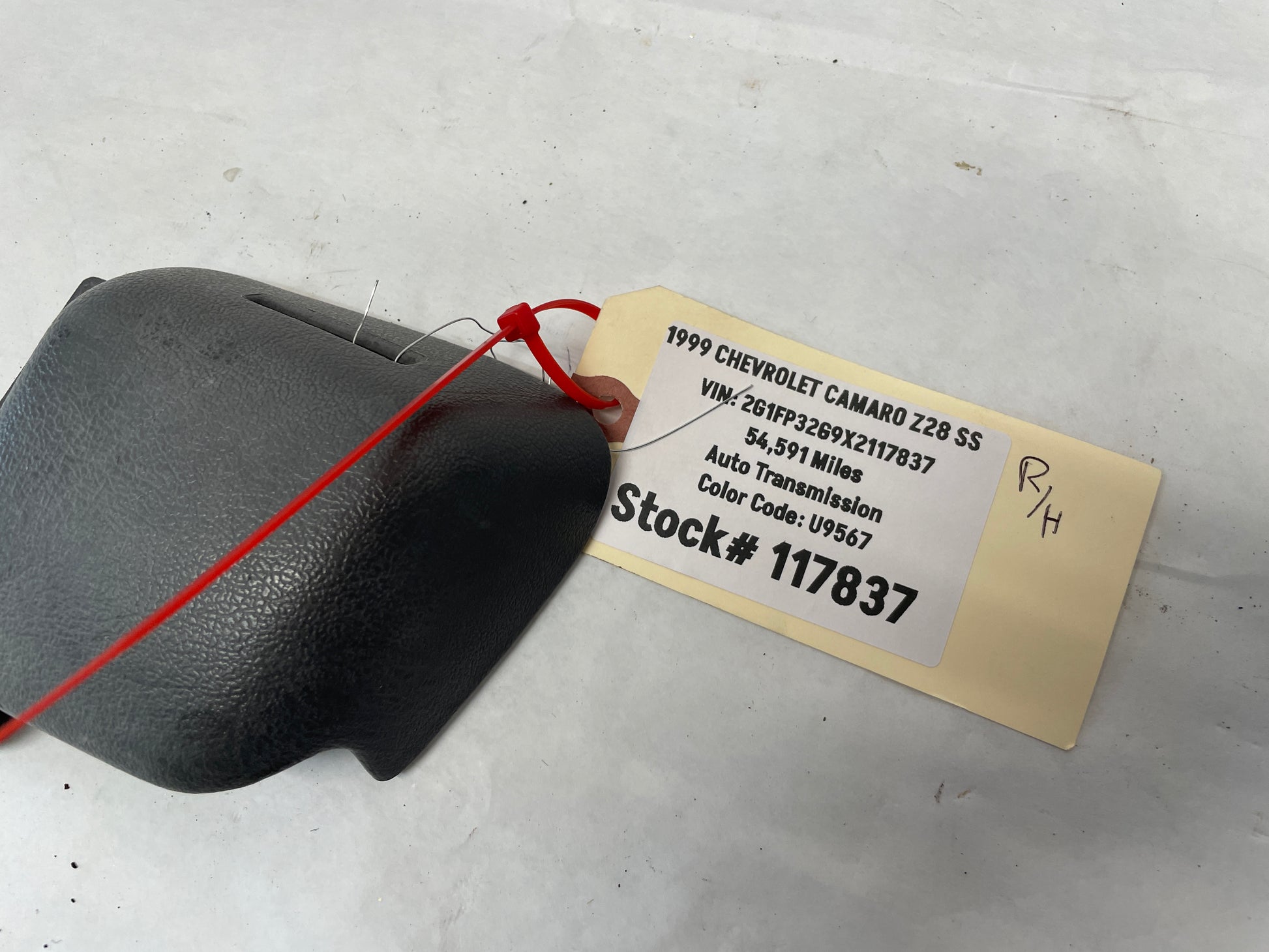 1999 Chevy Camaro Z28 SS RH Passenger Front Seat Belt Cover Trim Cap OEM - Day's Parts Yard