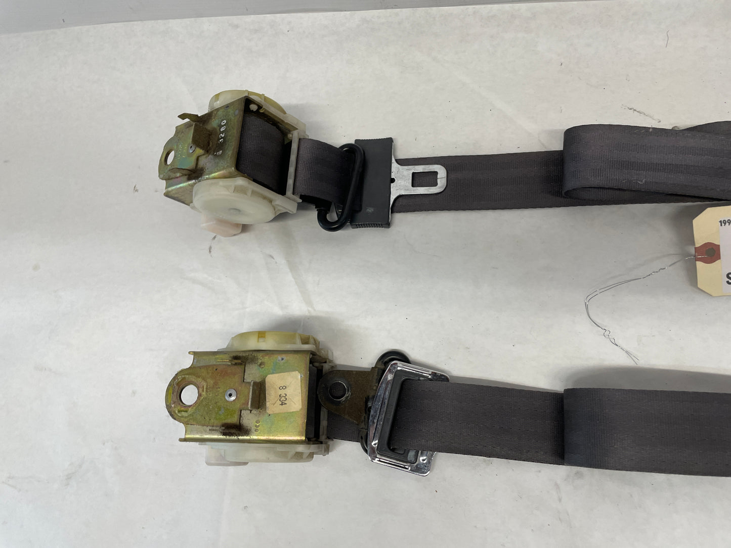 1999 Chevy Camaro Z28 SS Convertible Front Seatbelts Seat Belts Retractors Buckles Grey Gray OEM - Day's Parts Yard