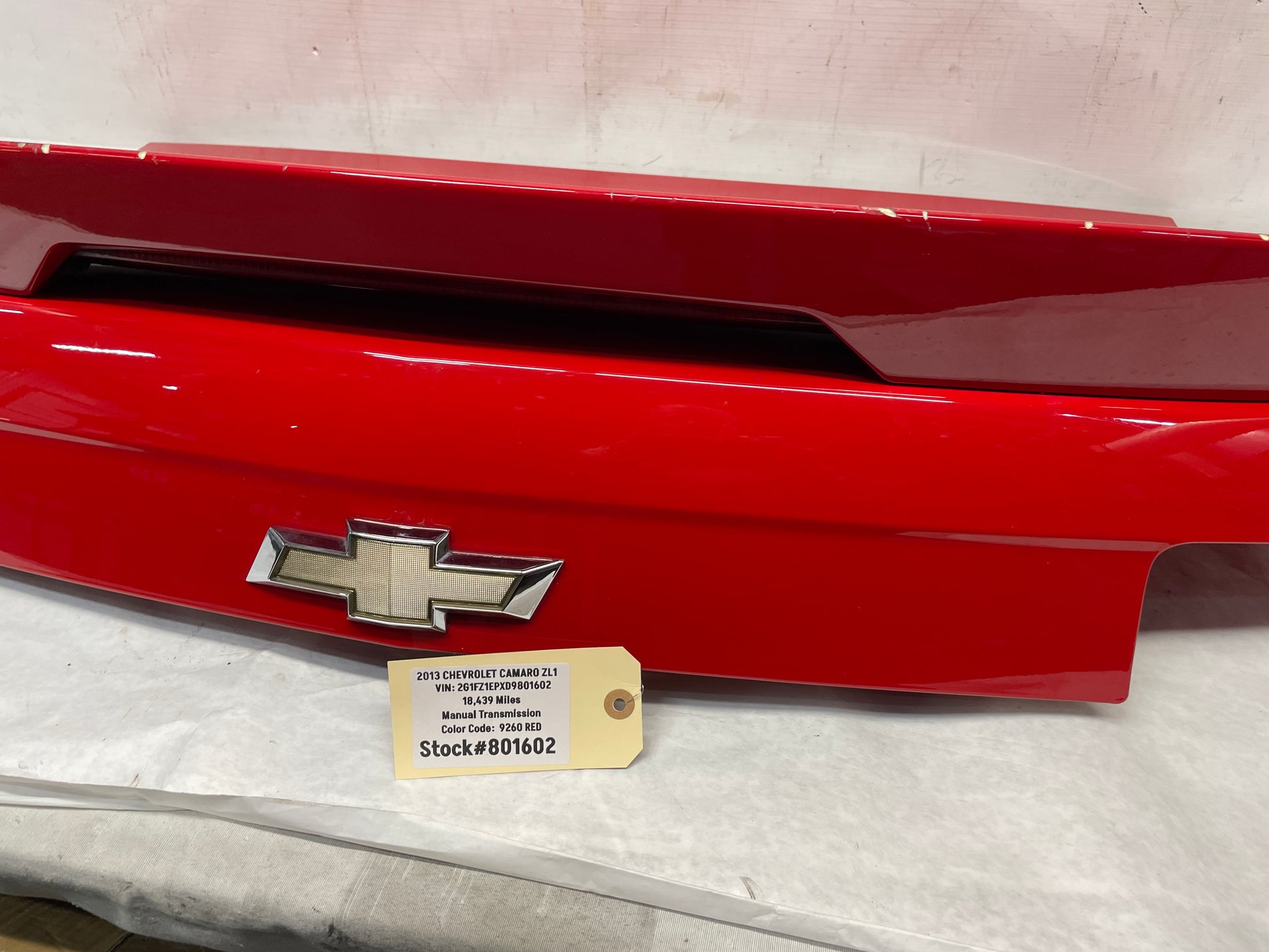 2013 Chevy Camaro ZL1 Rear Trunk Deck Lid w/ Spoiler OEM - Day's Parts Yard