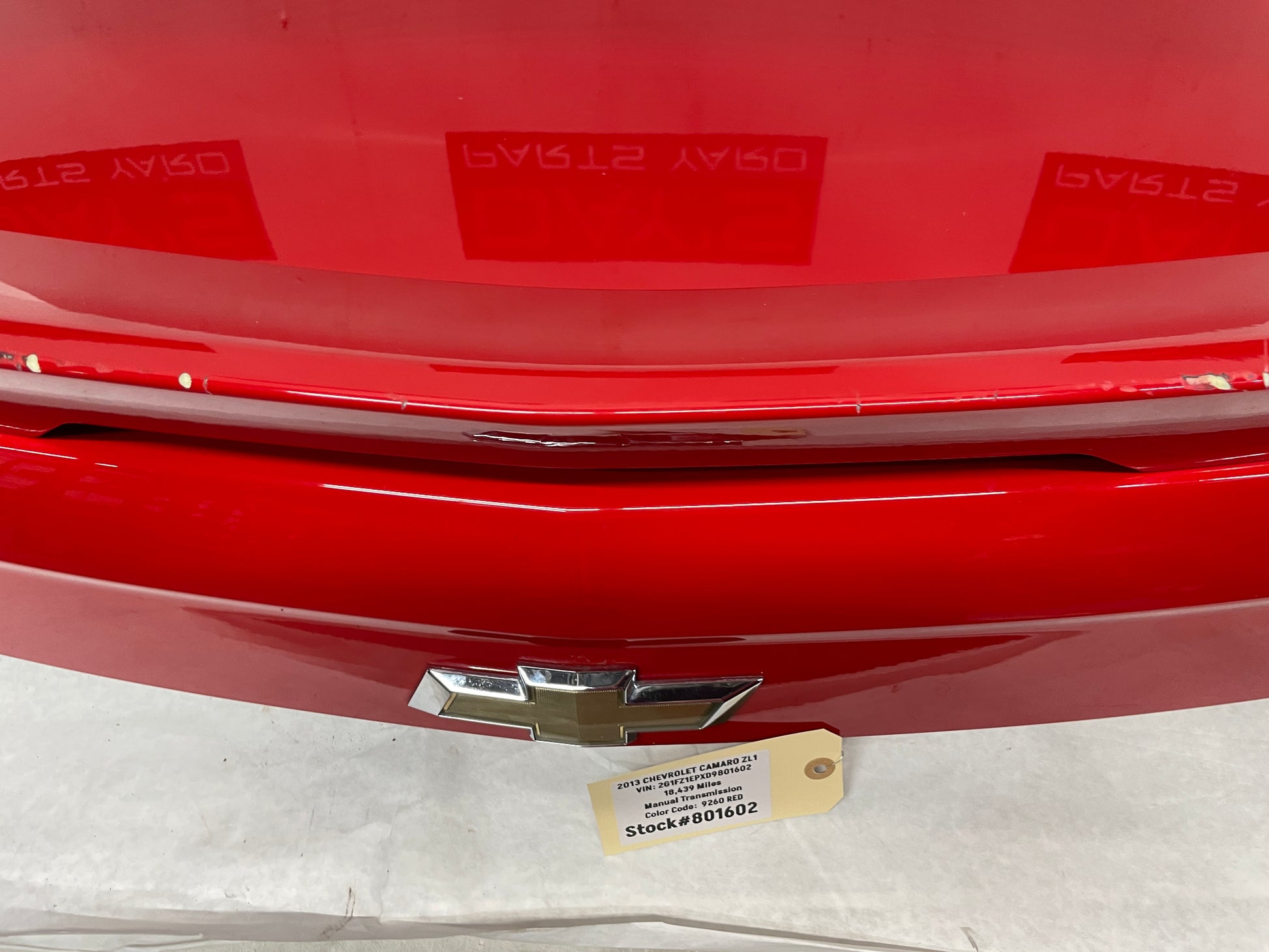 2013 Chevy Camaro ZL1 Rear Trunk Deck Lid w/ Spoiler OEM - Day's Parts Yard