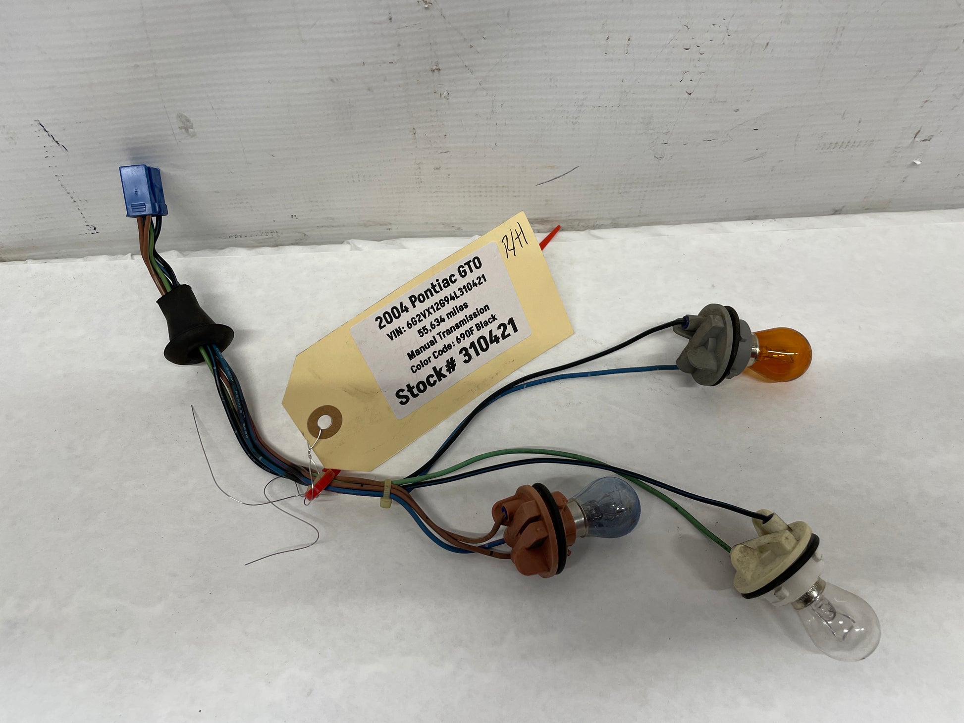 2004 Pontiac GTO RH Passenger Tail Light Taillight Wire Wiring Harness OEM - Day's Parts Yard
