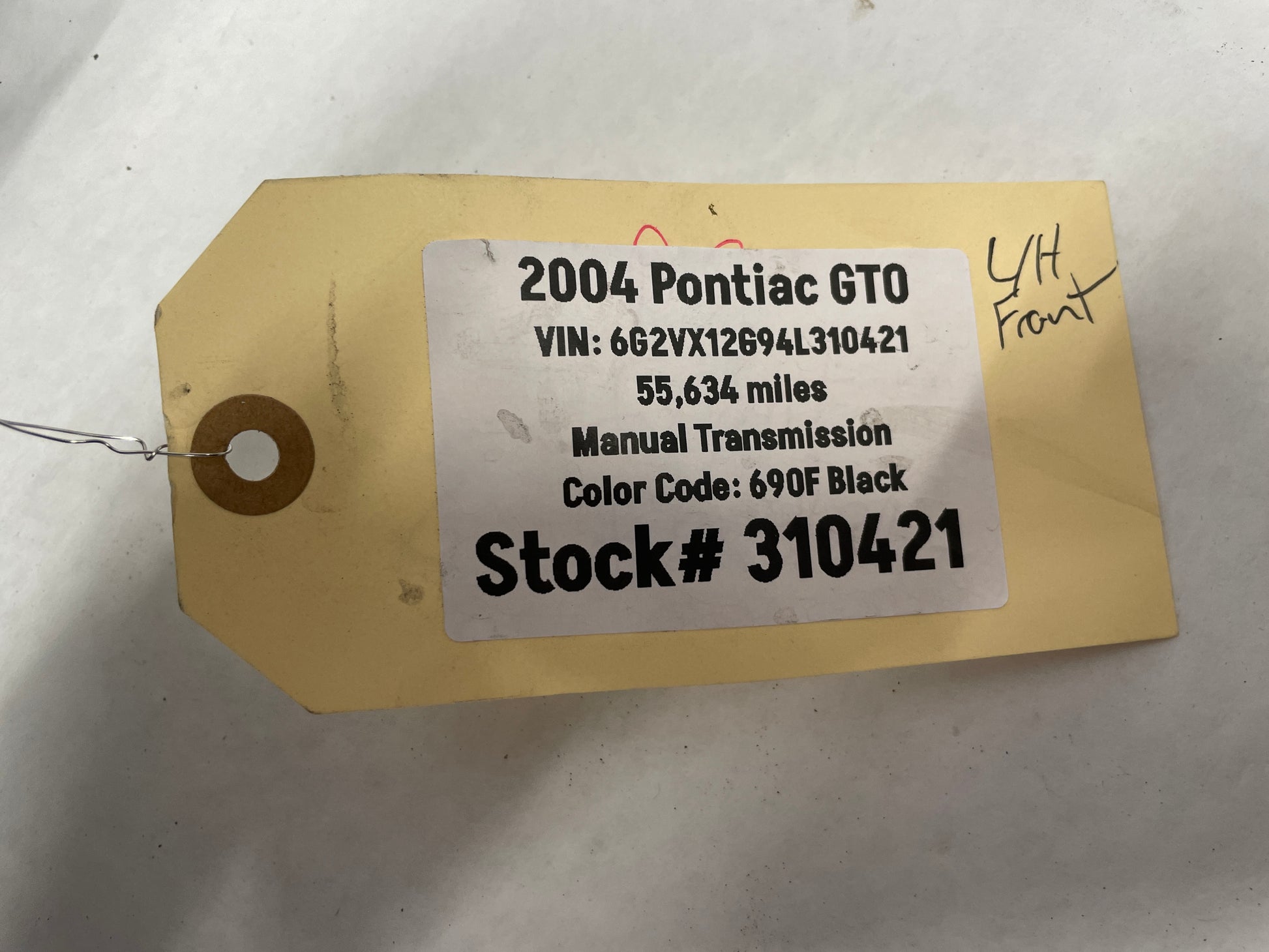 2004 Pontiac GTO LH Driver Front Fender OEM - Day's Parts Yard