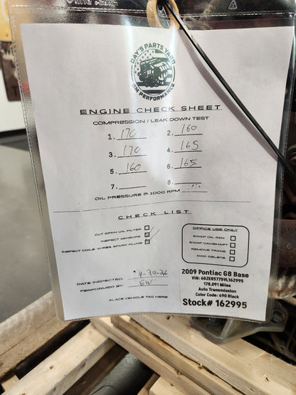 Pontiac G8 Base 3.6L LY7 V6 Engine Motor Assembly