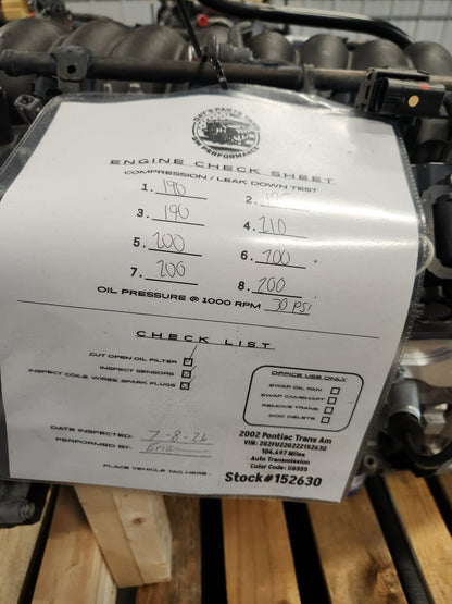 5.7 LS1 Engine 4L60 Automatic Transmission Drivetrain Pullout 104k