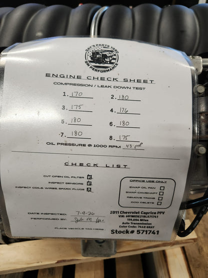 6.0L L77 L76 LS2 Engine 6L80 Automatic Transmission Drivetrain Pullout 119k