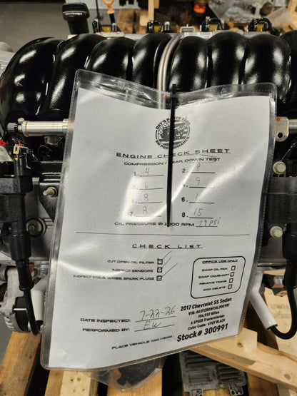 2017 Chevrolet SS SEDAN 6.2L LS3 Engine Motor Pullout 415HP 154k Miles