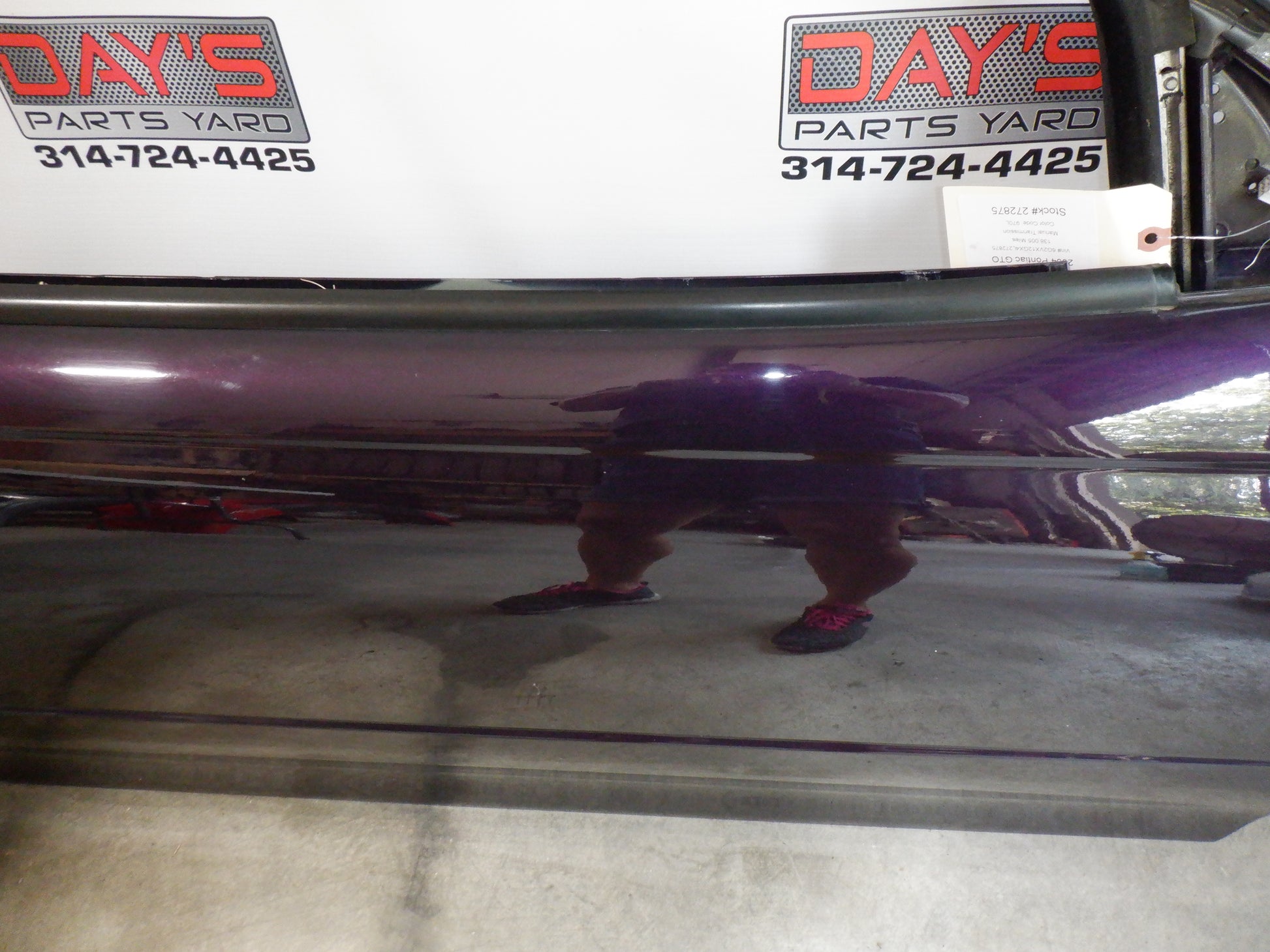 2004 Pontiac GTO RH Passenger Front Door with Window Glass Purple OEM - Day's Parts Yard