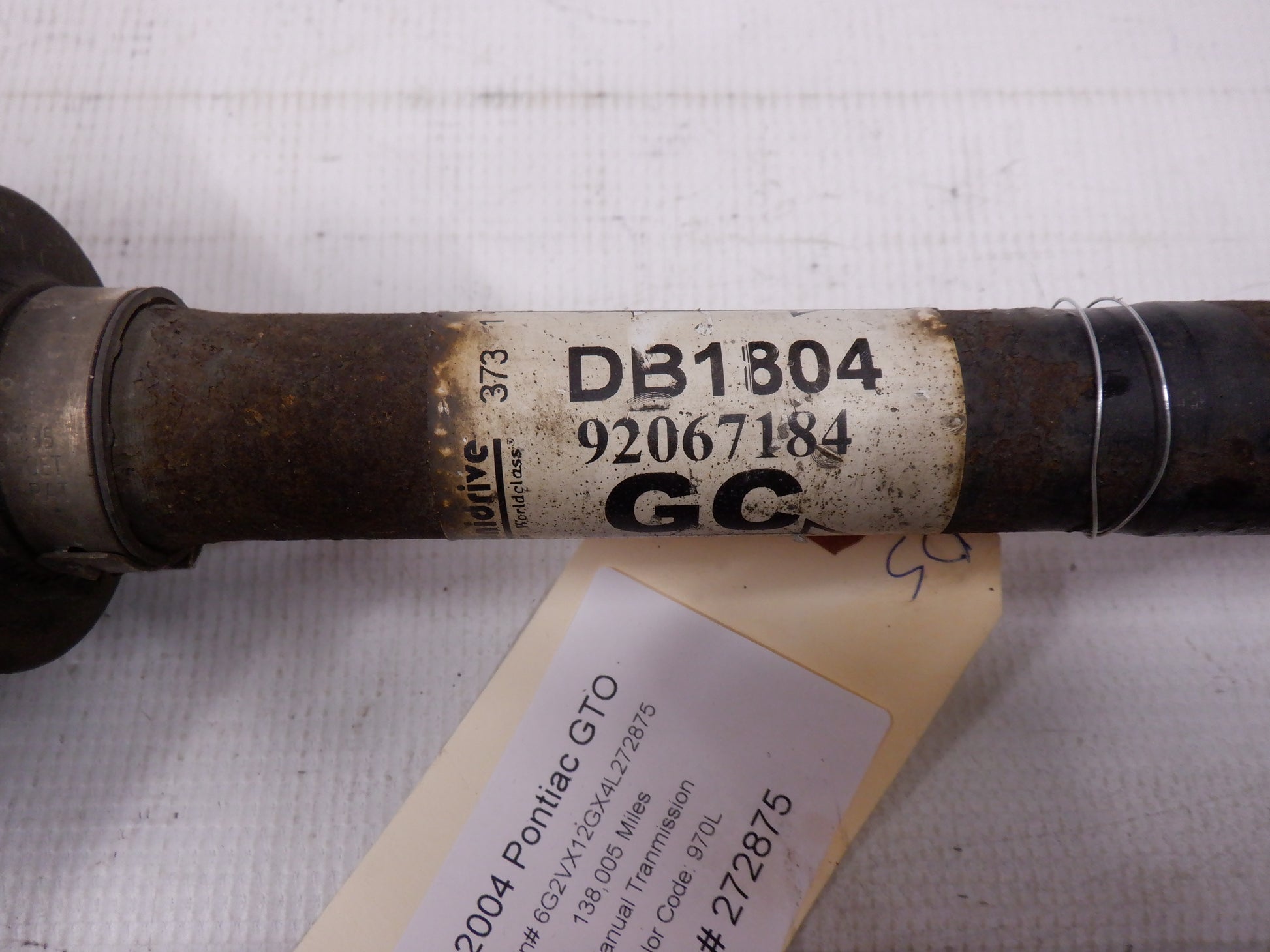 2004 Pontiac GTO LH Driver Rear Axle Half Shaft 92067184 OEM - Day's Parts Yard