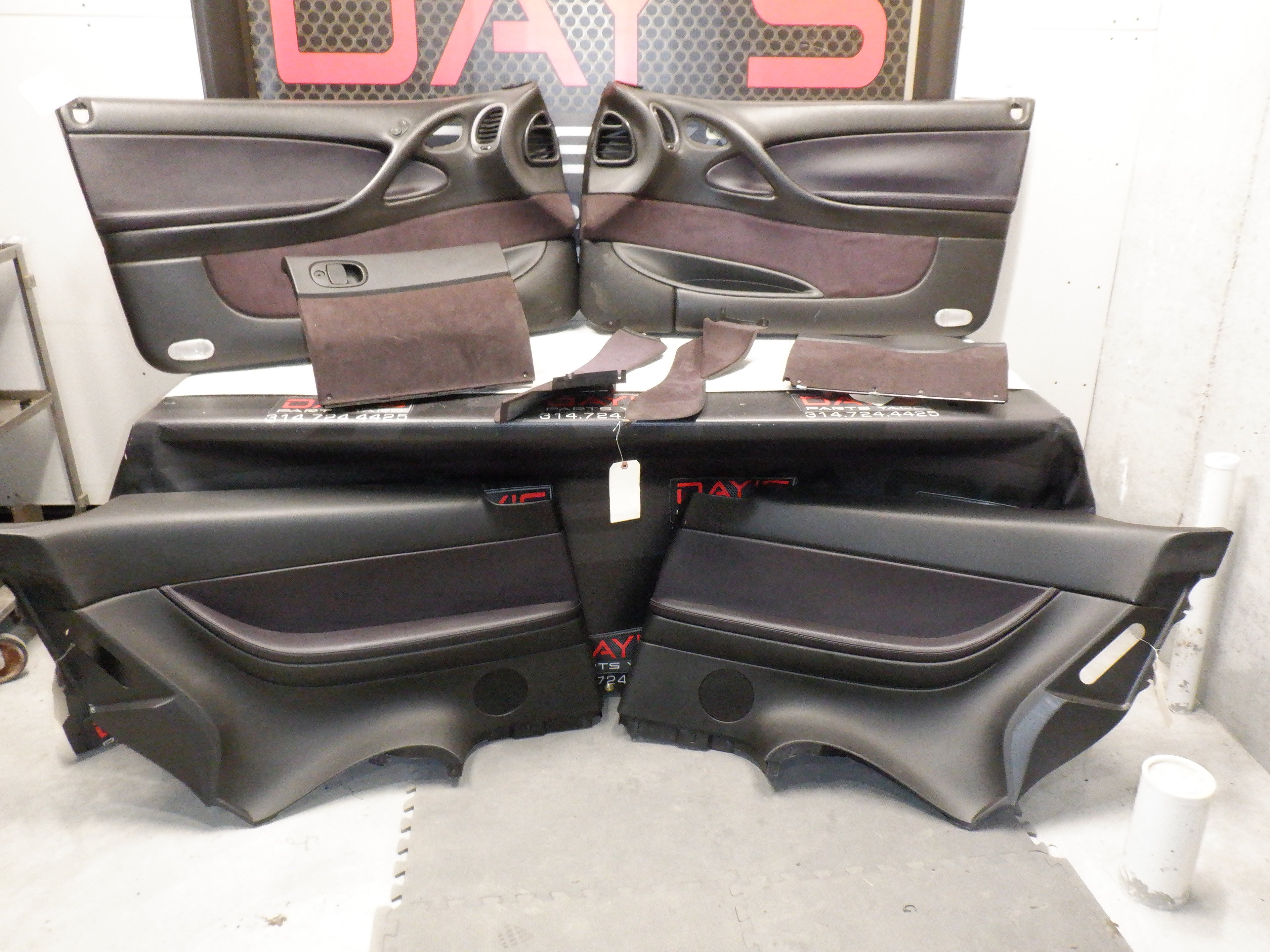 2004 Pontiac GTO 8PC Set Front Door Panels, Rear Door Panels, Glove Box, Knee Booster, Side Console PC Purple OEM - Day's Parts Yard