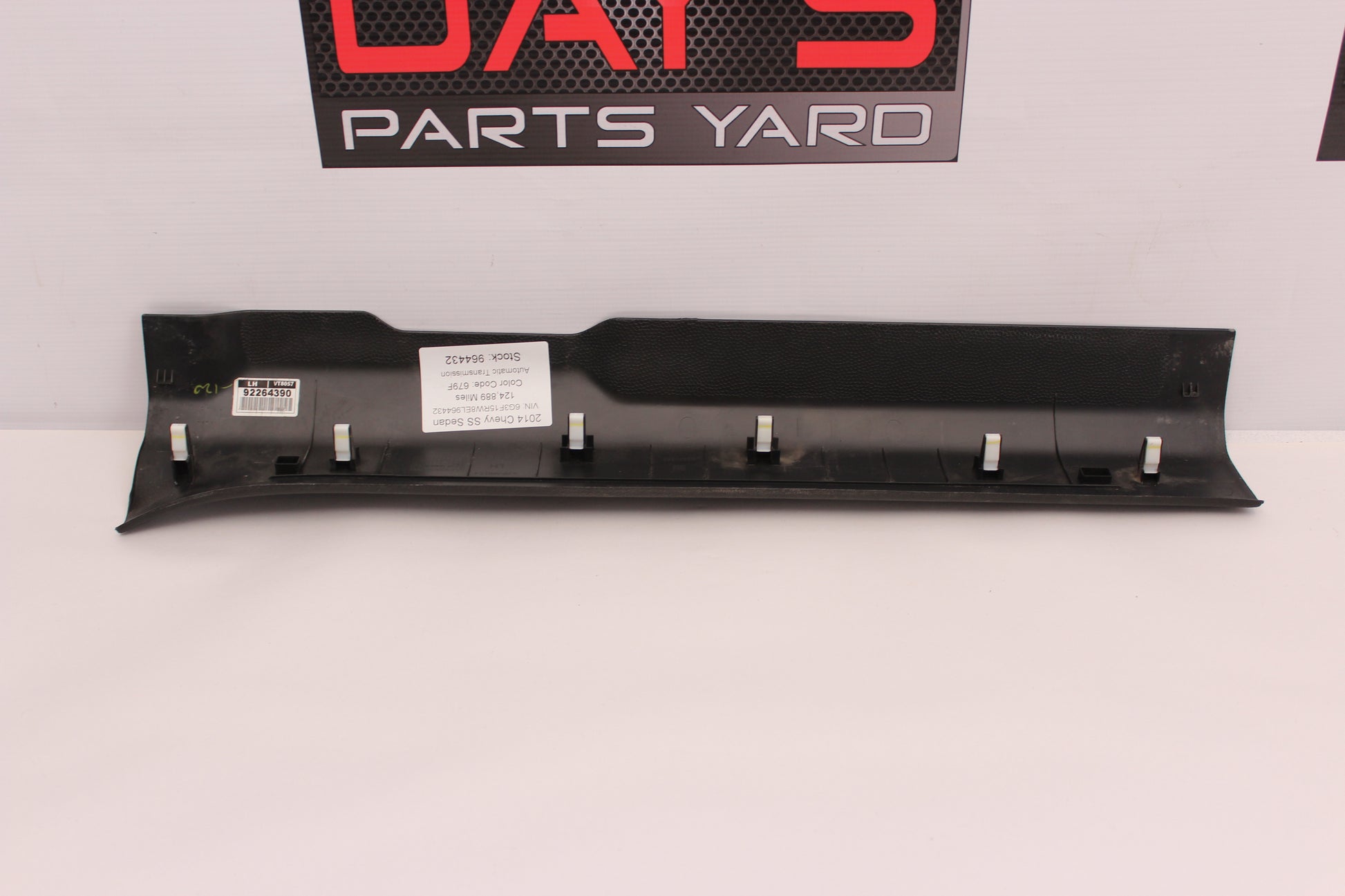 2014 Chevy SS Sedan LH Driver Carpet Retainer 92264390 OEM - Day's Parts Yard