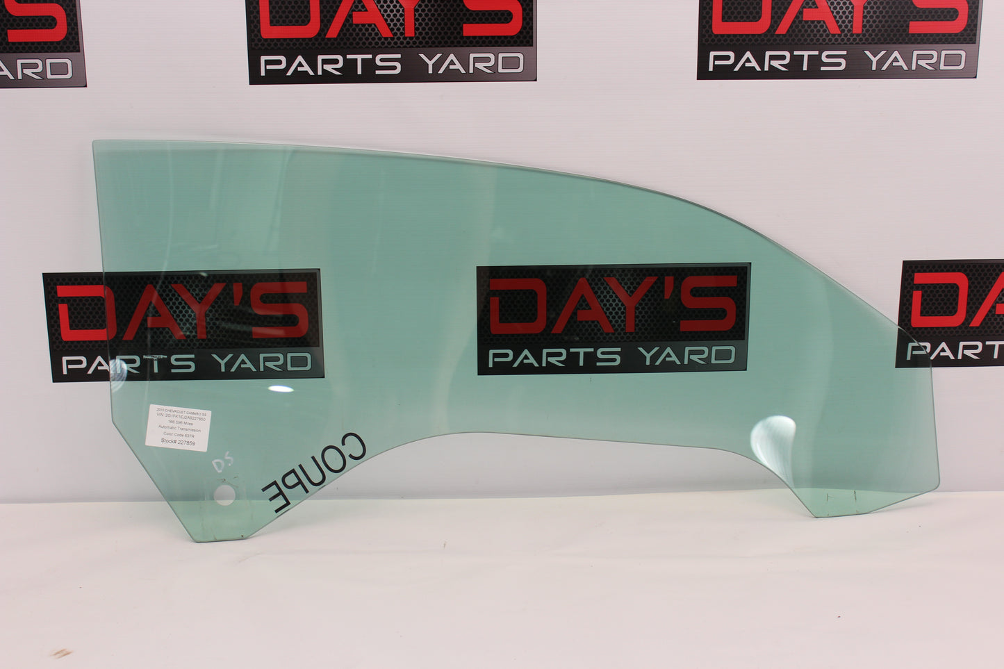 2010 Chevy SS Camaro LH Front Door Window Glass OEM - Day's Parts Yard