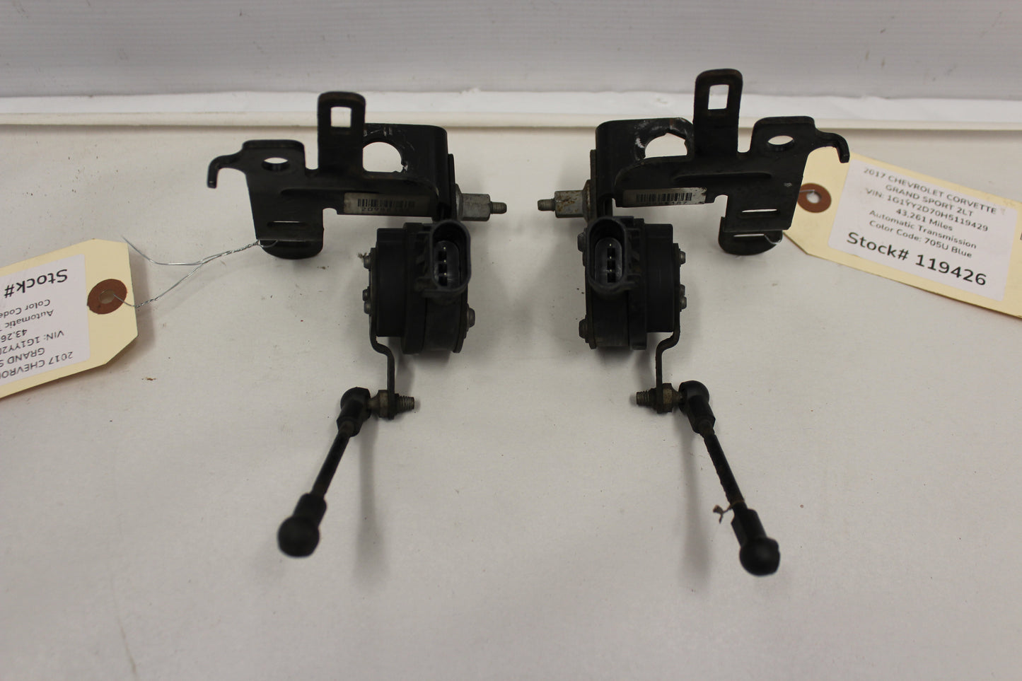 2017 Chevy Corvette Grand Sport 2LT Rear Suspension Sensor Set 23110569 23110570 OEM