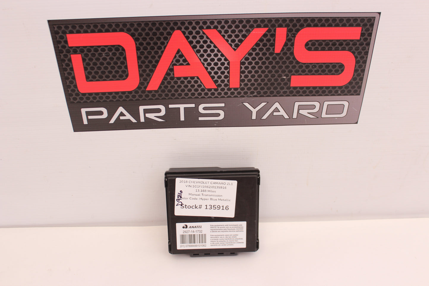 2018 Chevy Camaro ZL1 1LE Keyless Entry Module 13510106 OEM