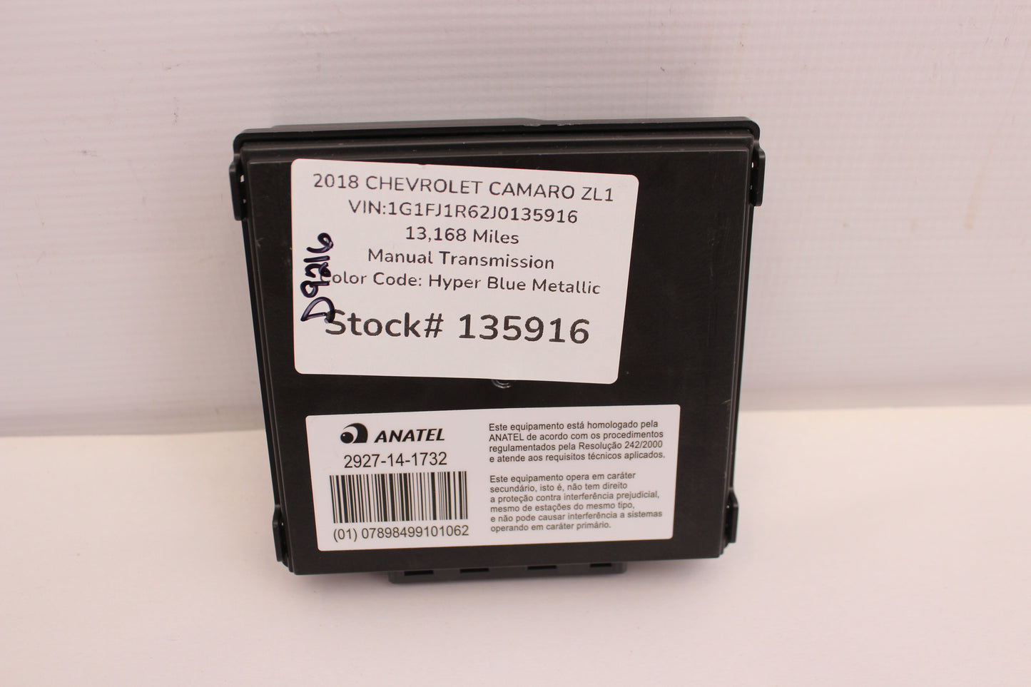 2018 Chevy Camaro ZL1 1LE Keyless Entry Module 13510106 OEM